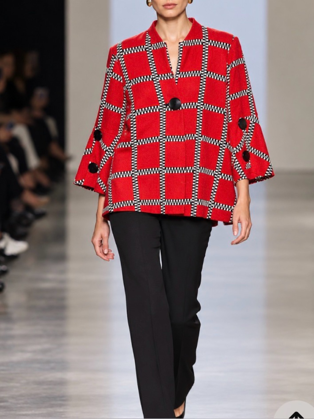 Lior Paris red windowpane jacket s L